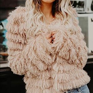 Shaggy Faux Fur Open Jacket